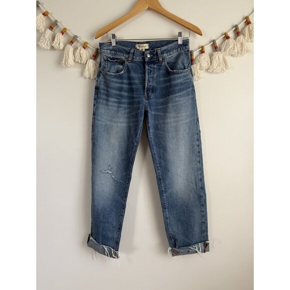 Madewell The Dean Easy Straight Jean Monessen Med Wash Denim Relaxed Fit 25 - Picture 1 of 12